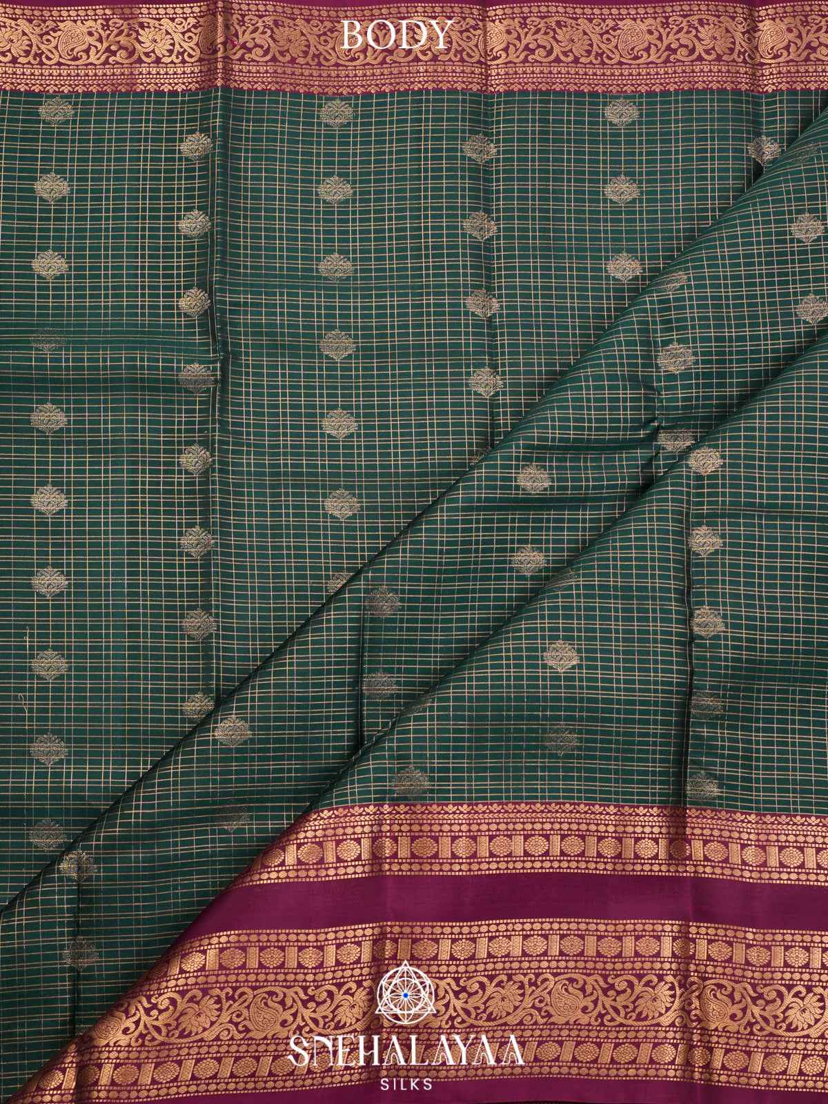 Forest Green Kanjivaram Silk Saree