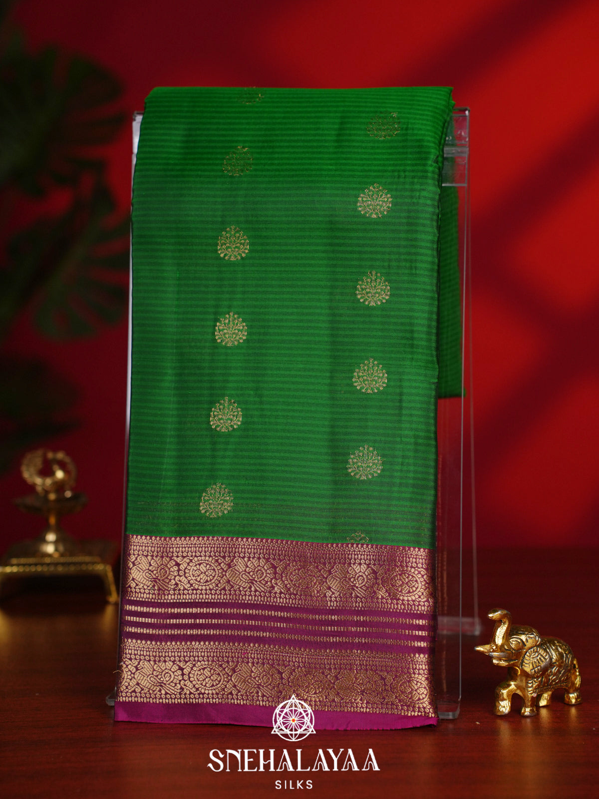 Emerald Green Kanjivaram Silk Saree