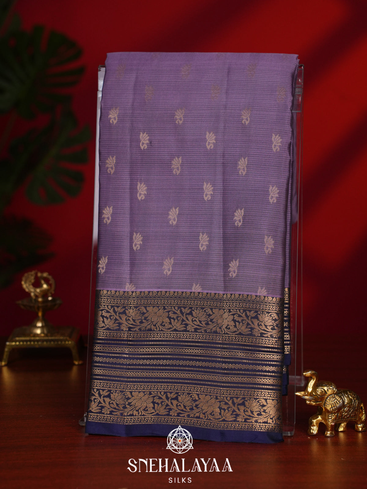 Lilac Kanjivaram Silk Saree