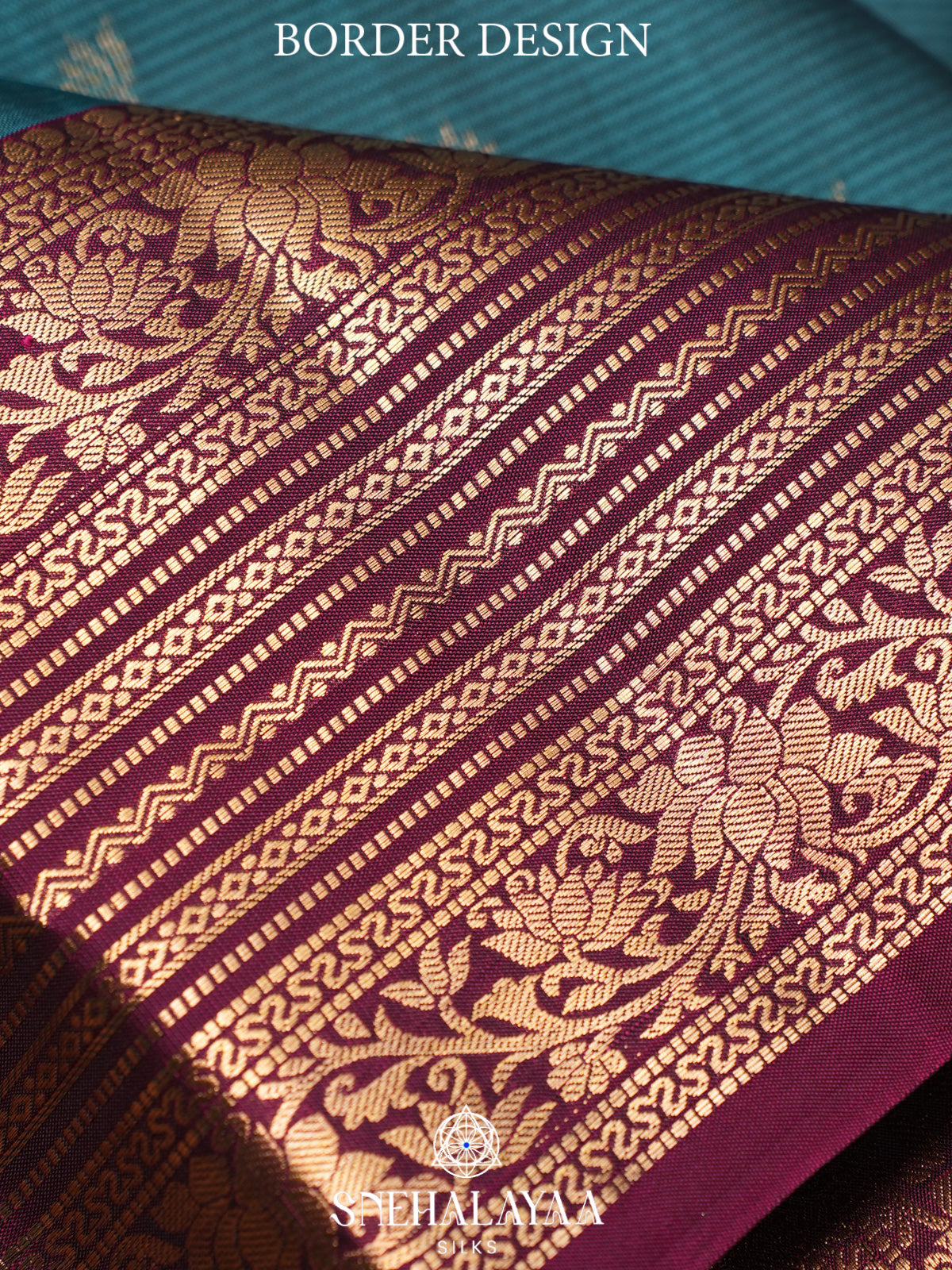 Teal Blue Kanjivaram Silk Saree