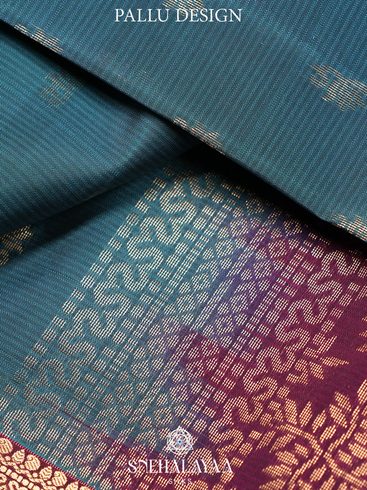 Teal Blue Kanjivaram Silk Saree