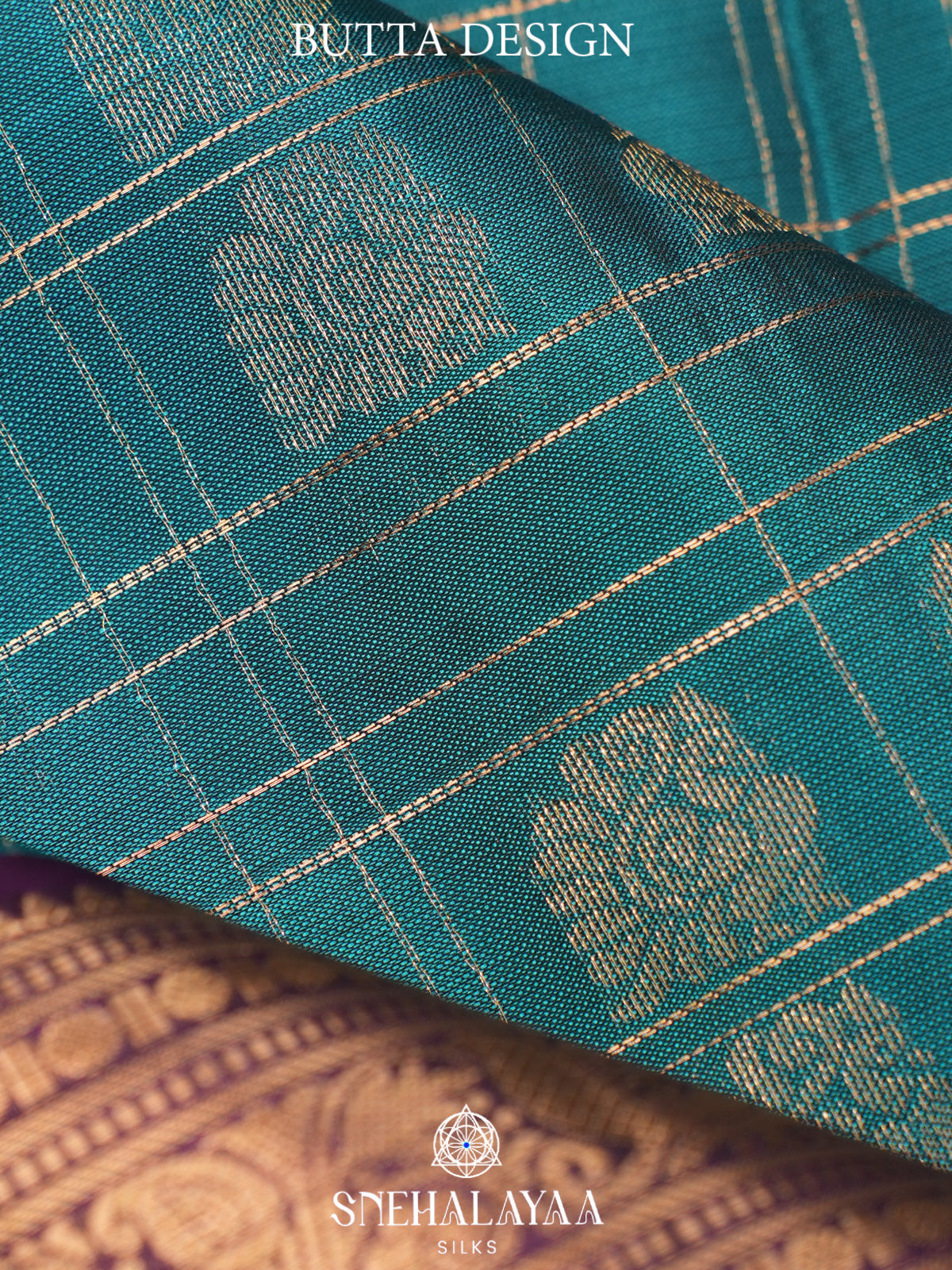 Teal Blue Kanjivaram Silk Saree