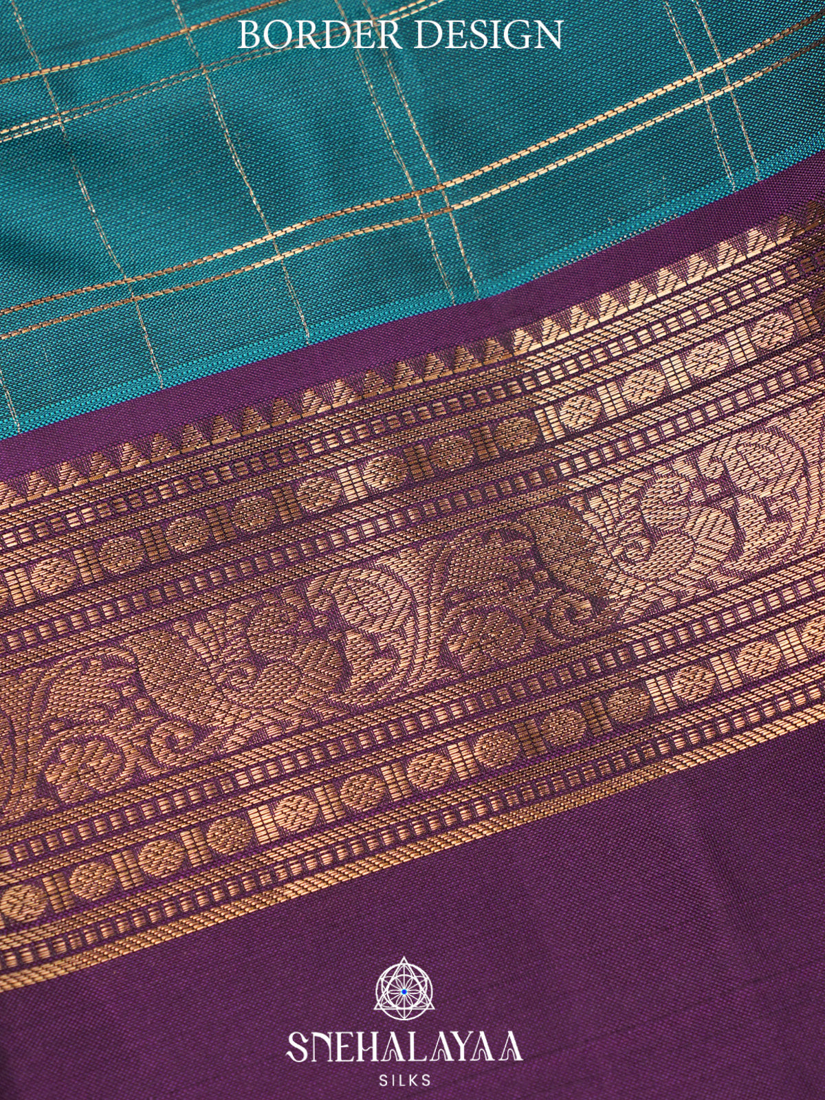 Teal Blue Kanjivaram Silk Saree