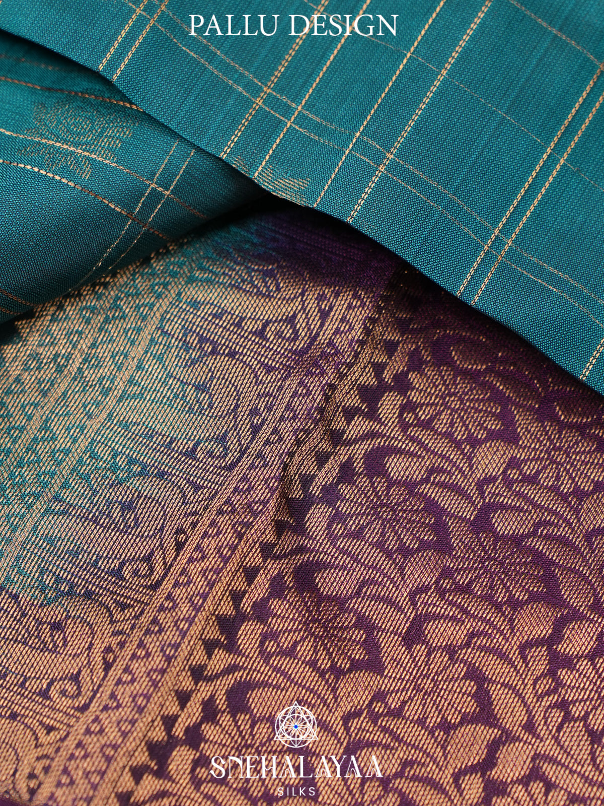 Teal Blue Kanjivaram Silk Saree