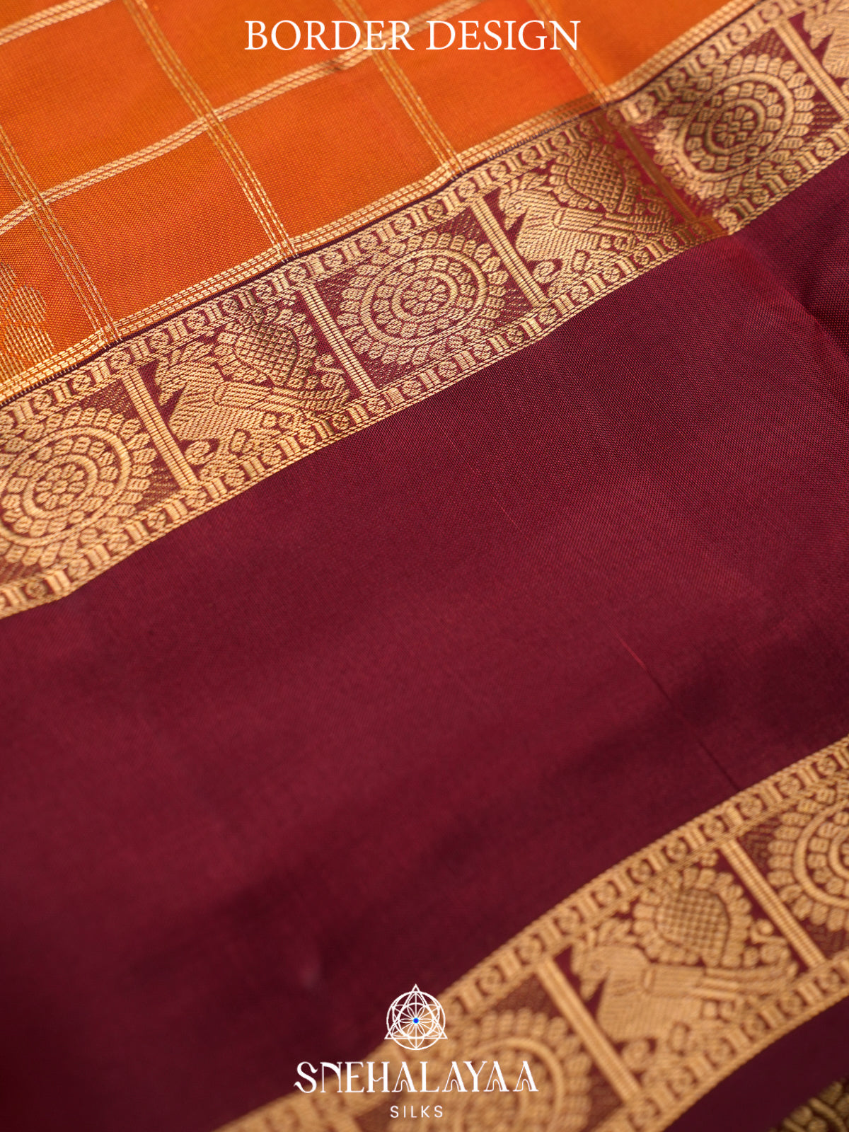 Orange Kanjivaram Silk Saree