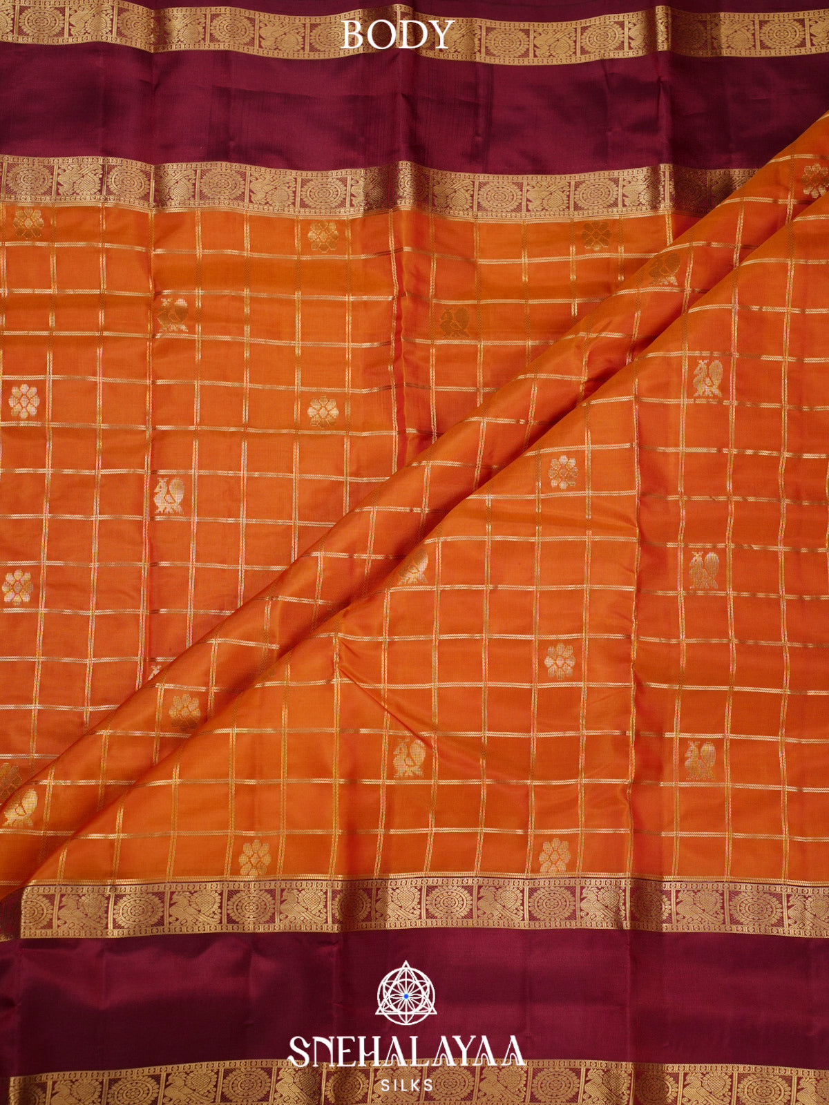 Orange Kanjivaram Silk Saree