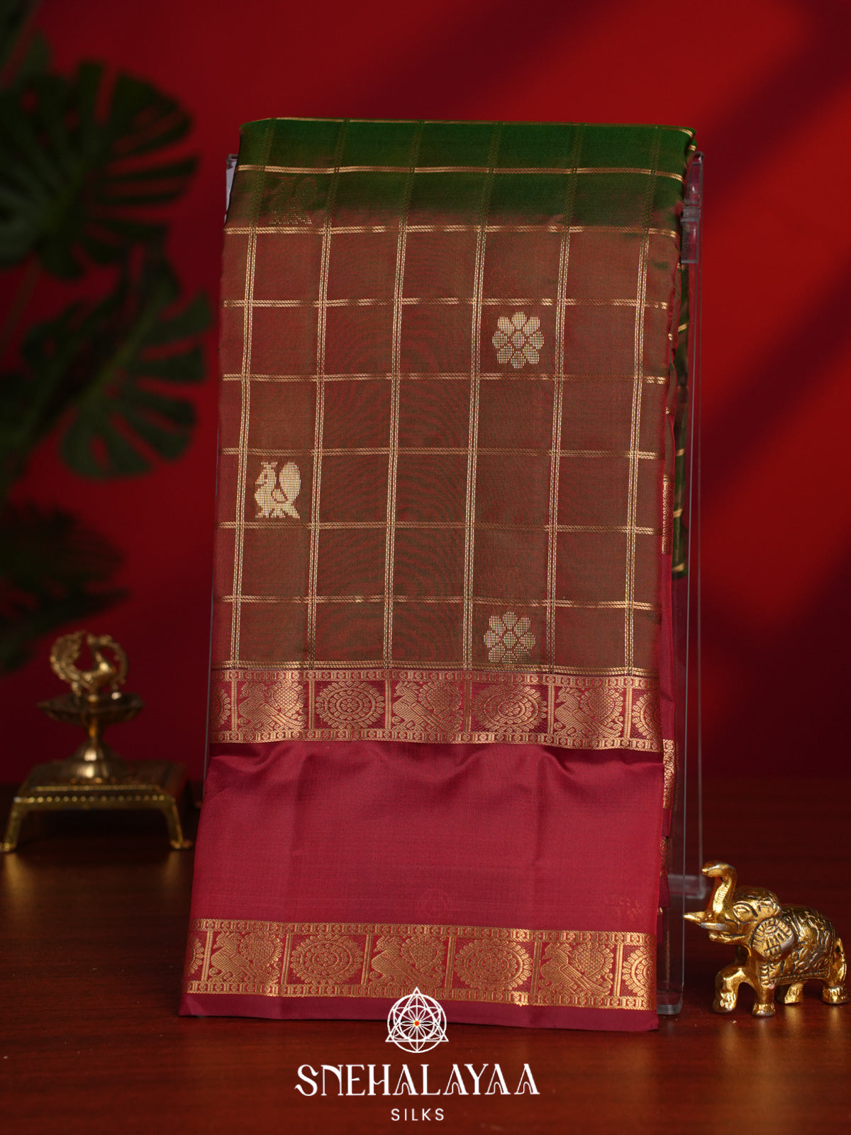Brown Kanjivaram Silk Saree