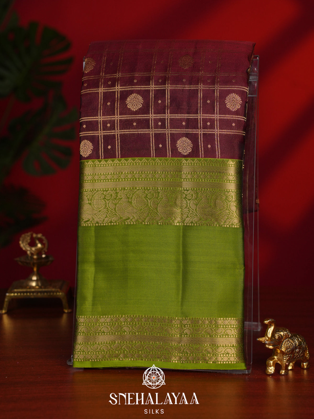 Coffee Brown Kanjivaram Silk Saree