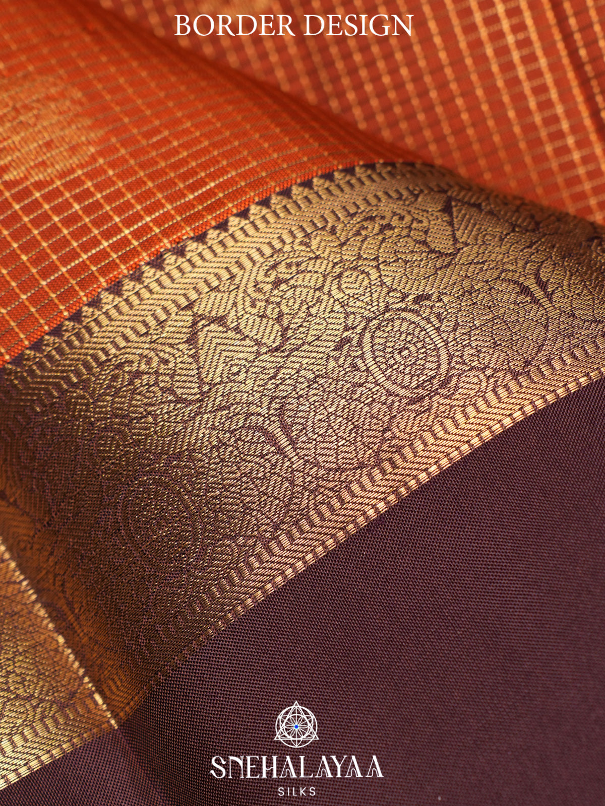 Burnt Orange Kanjivaram Silk Saree