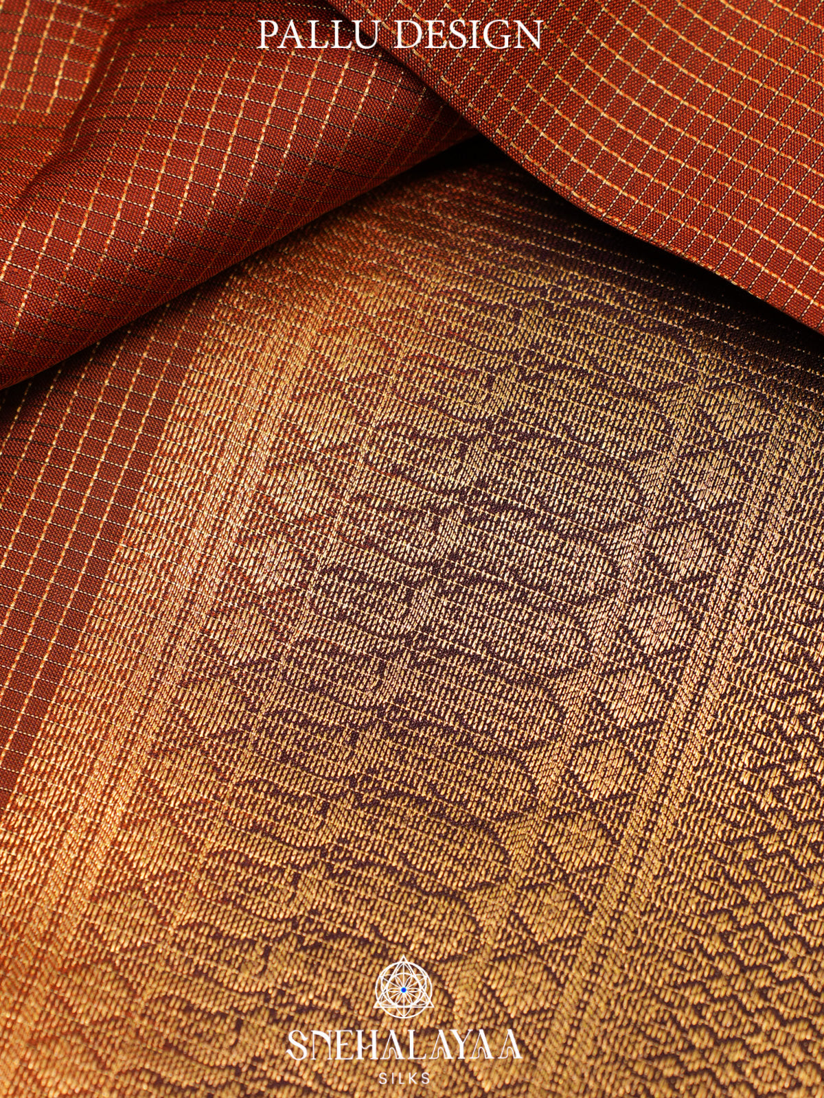 Burnt Orange Kanjivaram Silk Saree