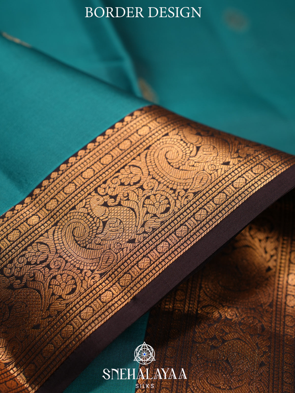 Teal Blue Kanjivaram Silk Saree