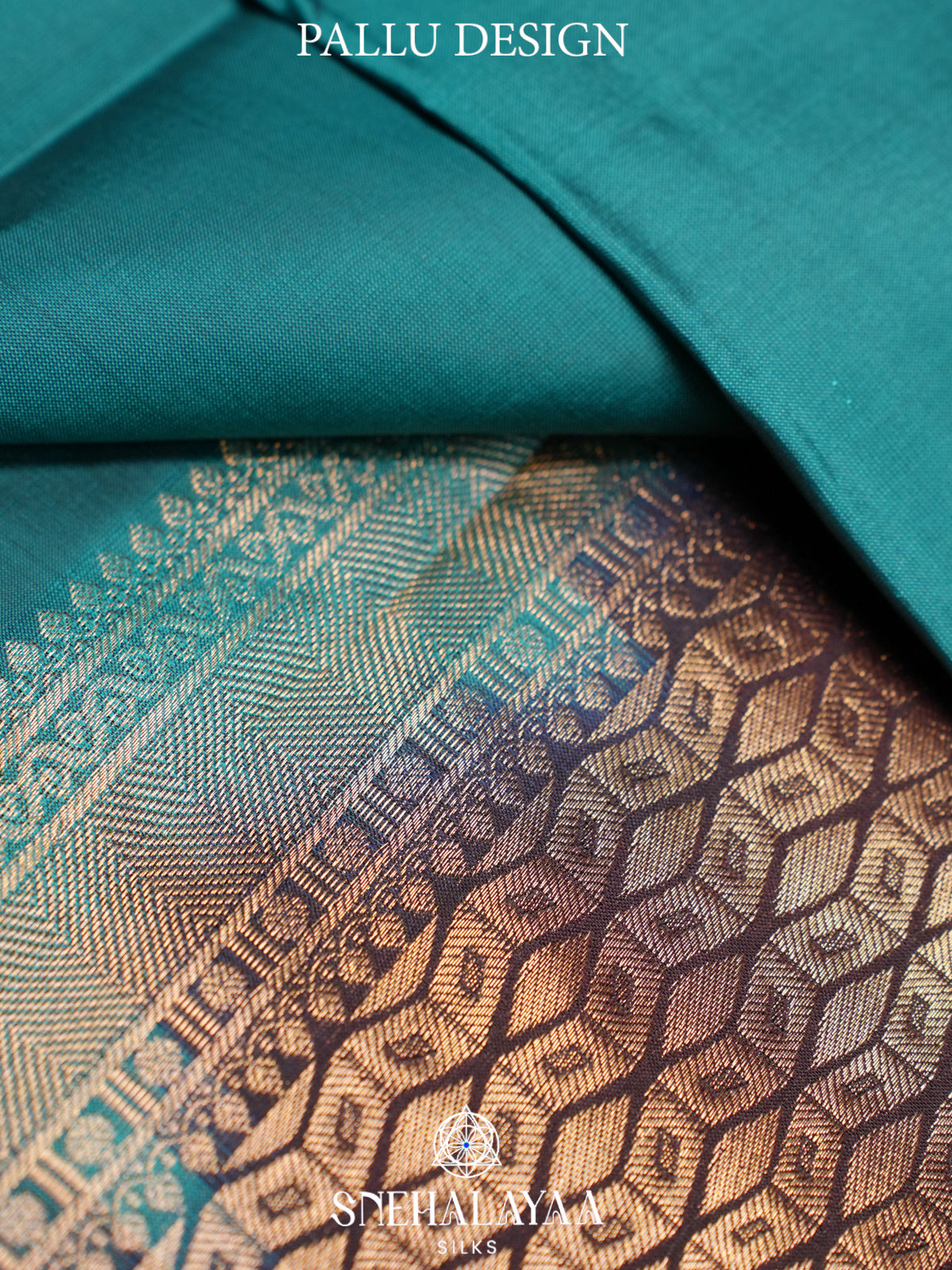 Teal Blue Kanjivaram Silk Saree