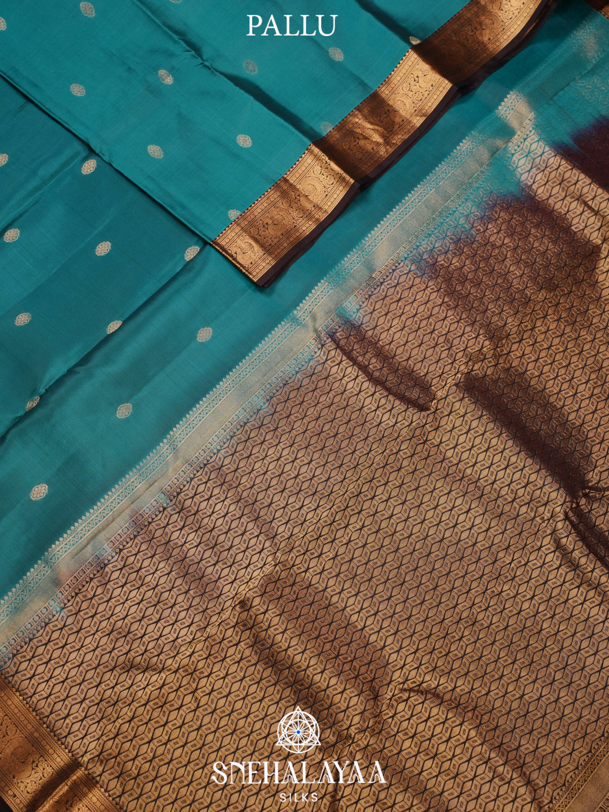 Teal Blue Kanjivaram Silk Saree