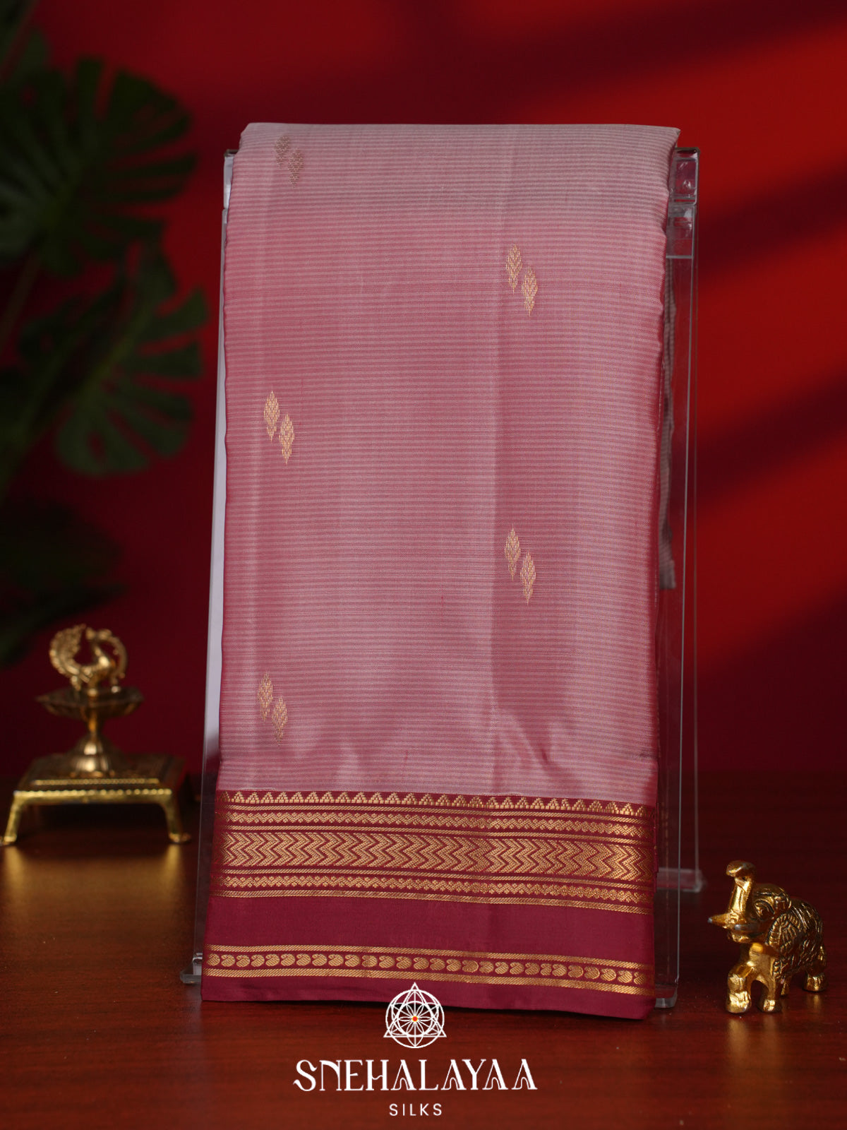 Mauve Pink Kanjivaram Silk Saree