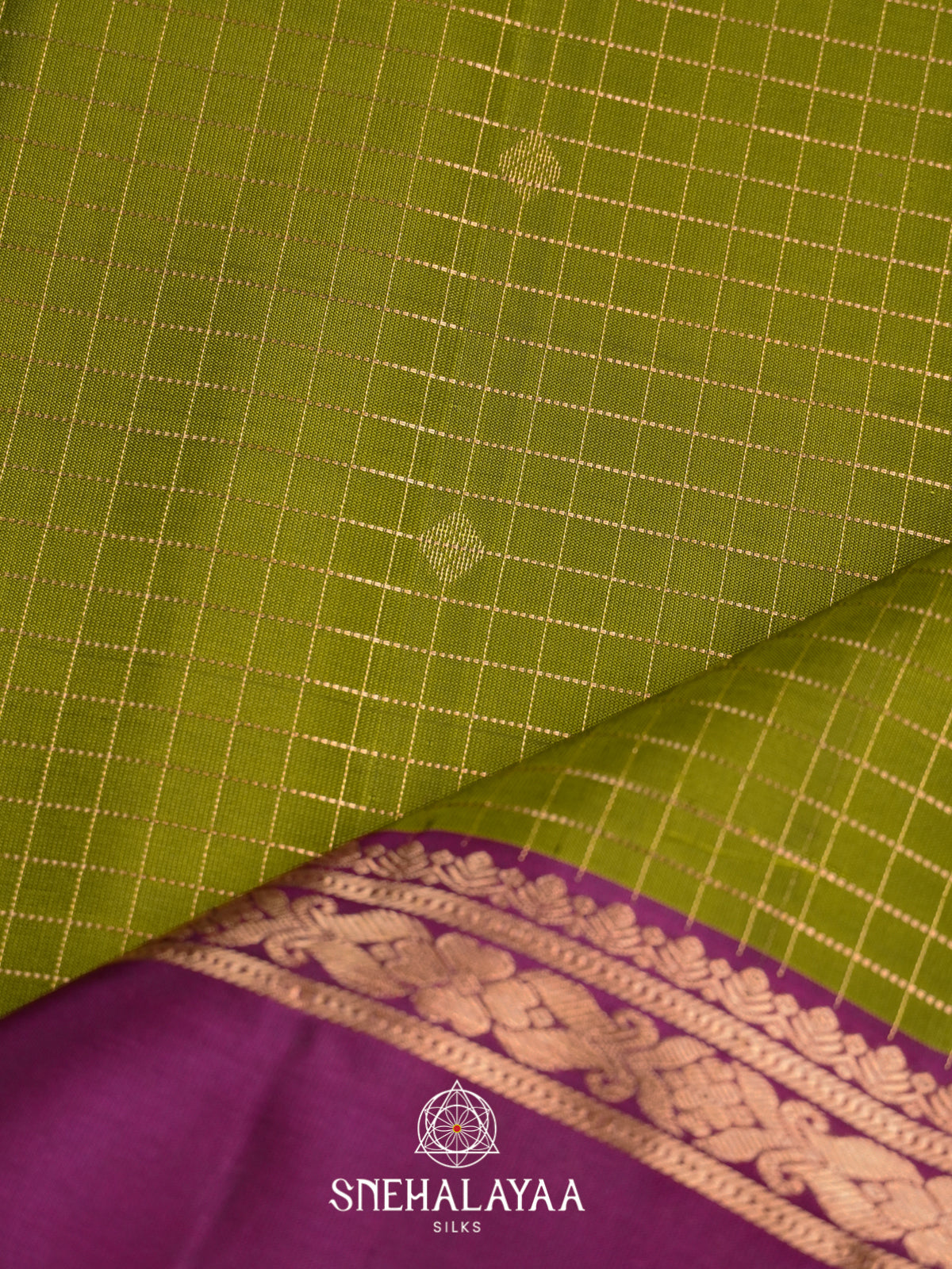 Olive Green Soft Silk Saree