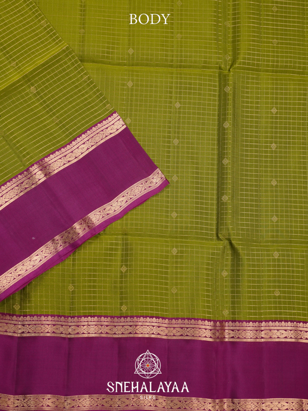 Olive Green Soft Silk Saree