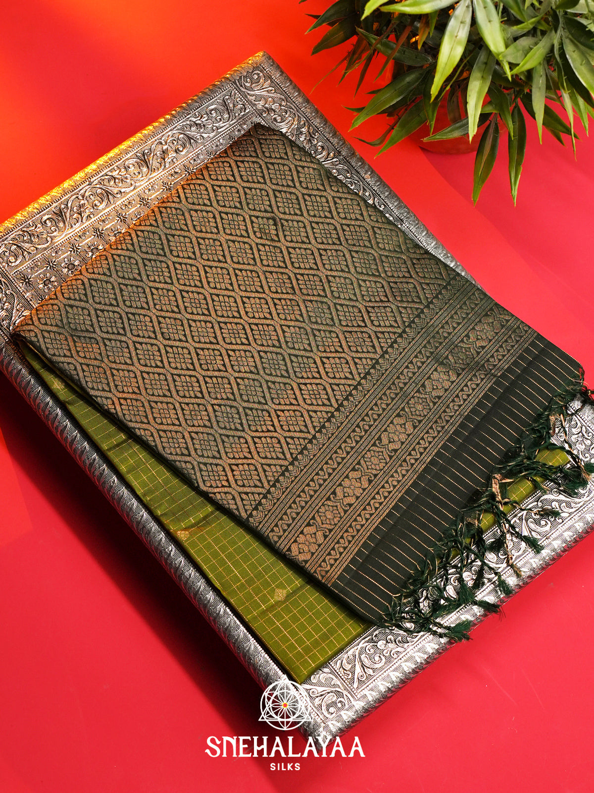 Mehendi Green Soft Silk Saree