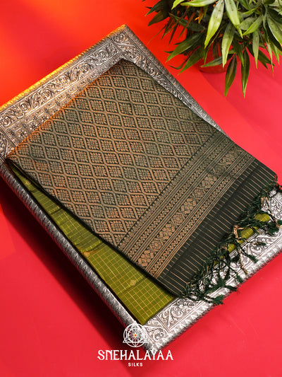 Mehendi Green Soft Silk Saree