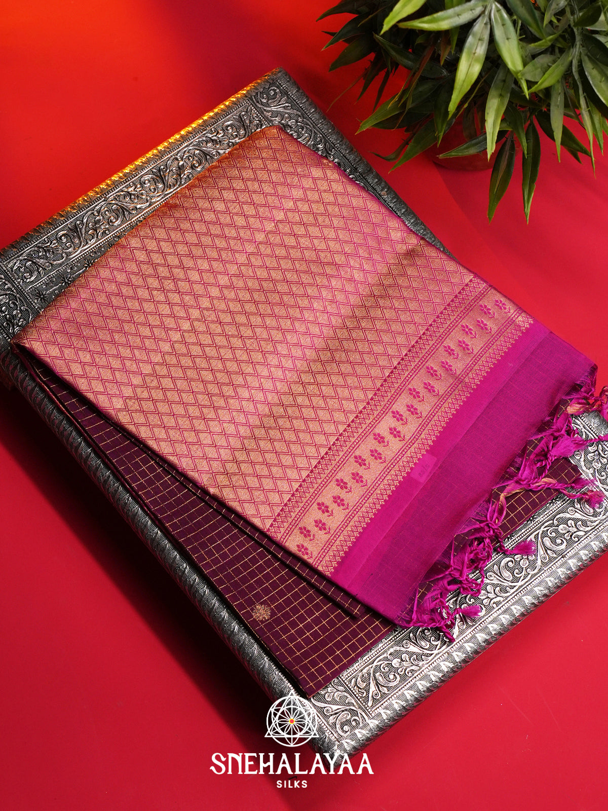 Plum Soft Silk Saree