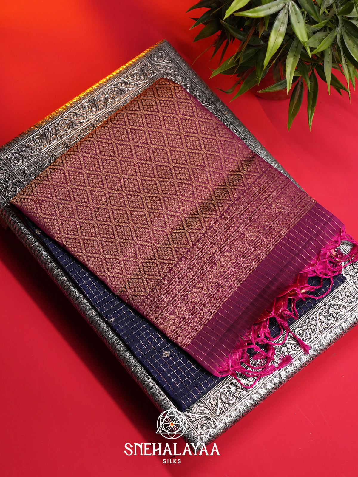 Navy Blue Soft Silk Saree