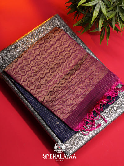 Navy Blue Soft Silk Saree