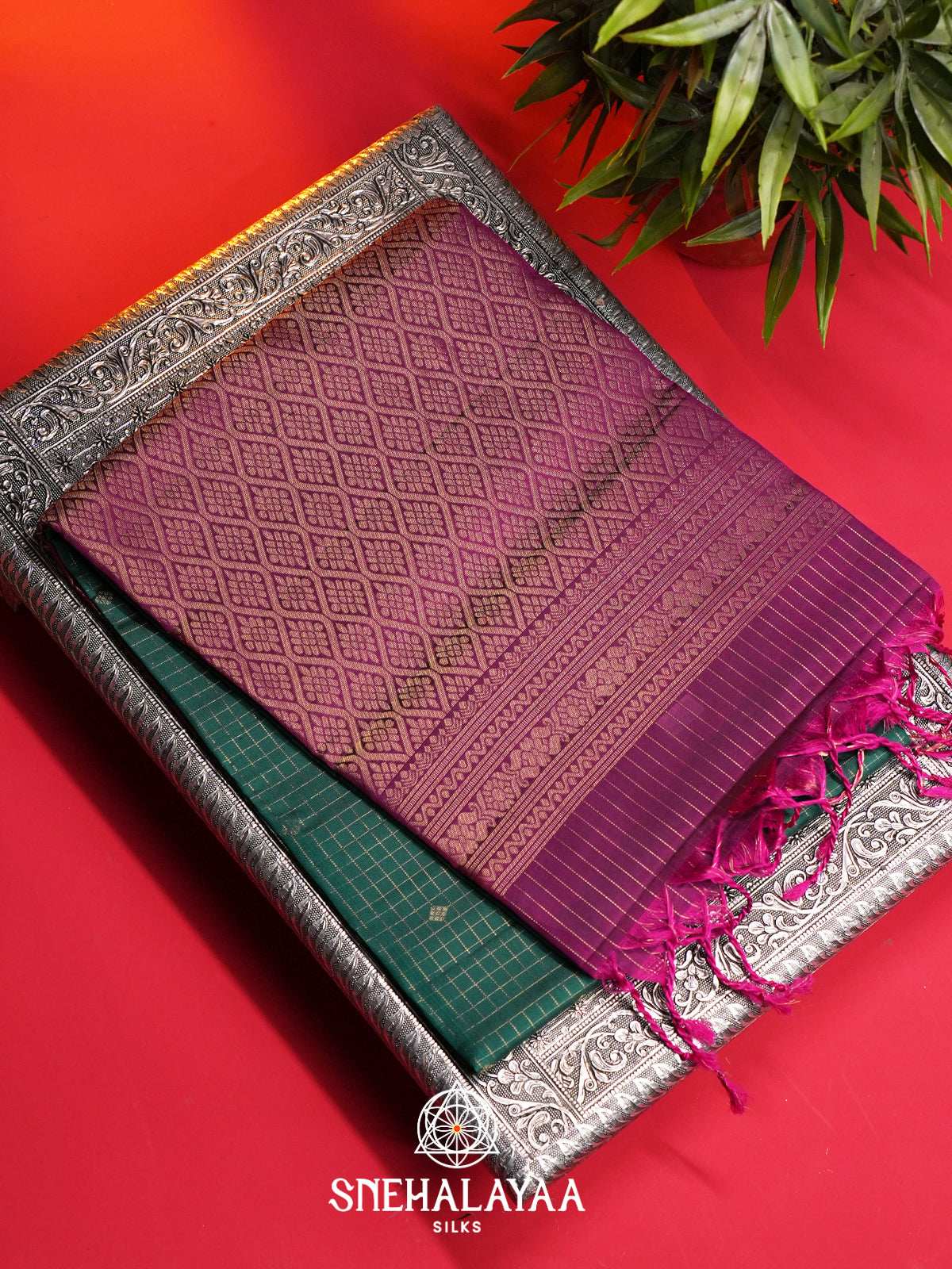 Teal Green Soft Silk Saree