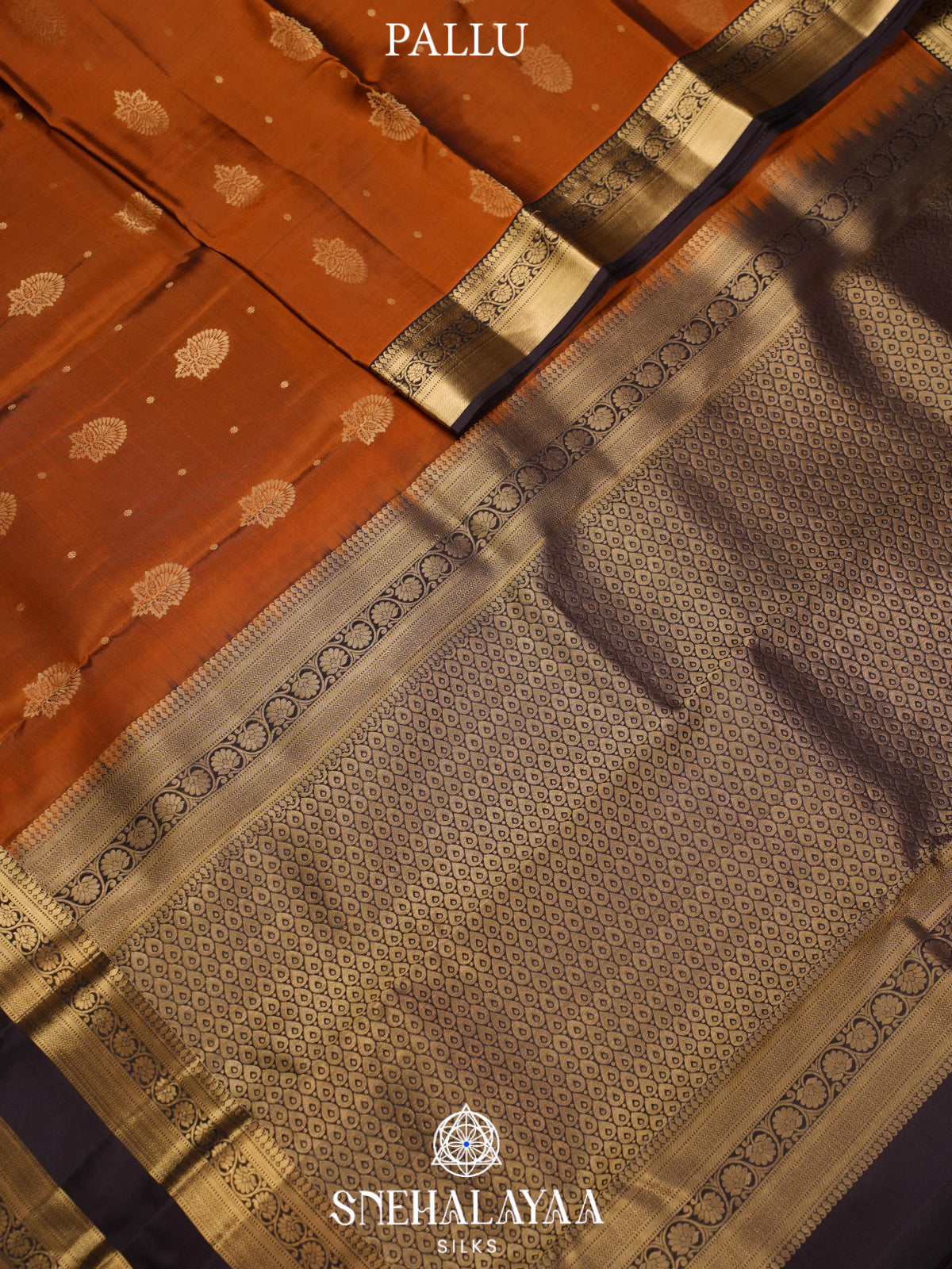 Burnt Orange Kanjivaram Silk Saree