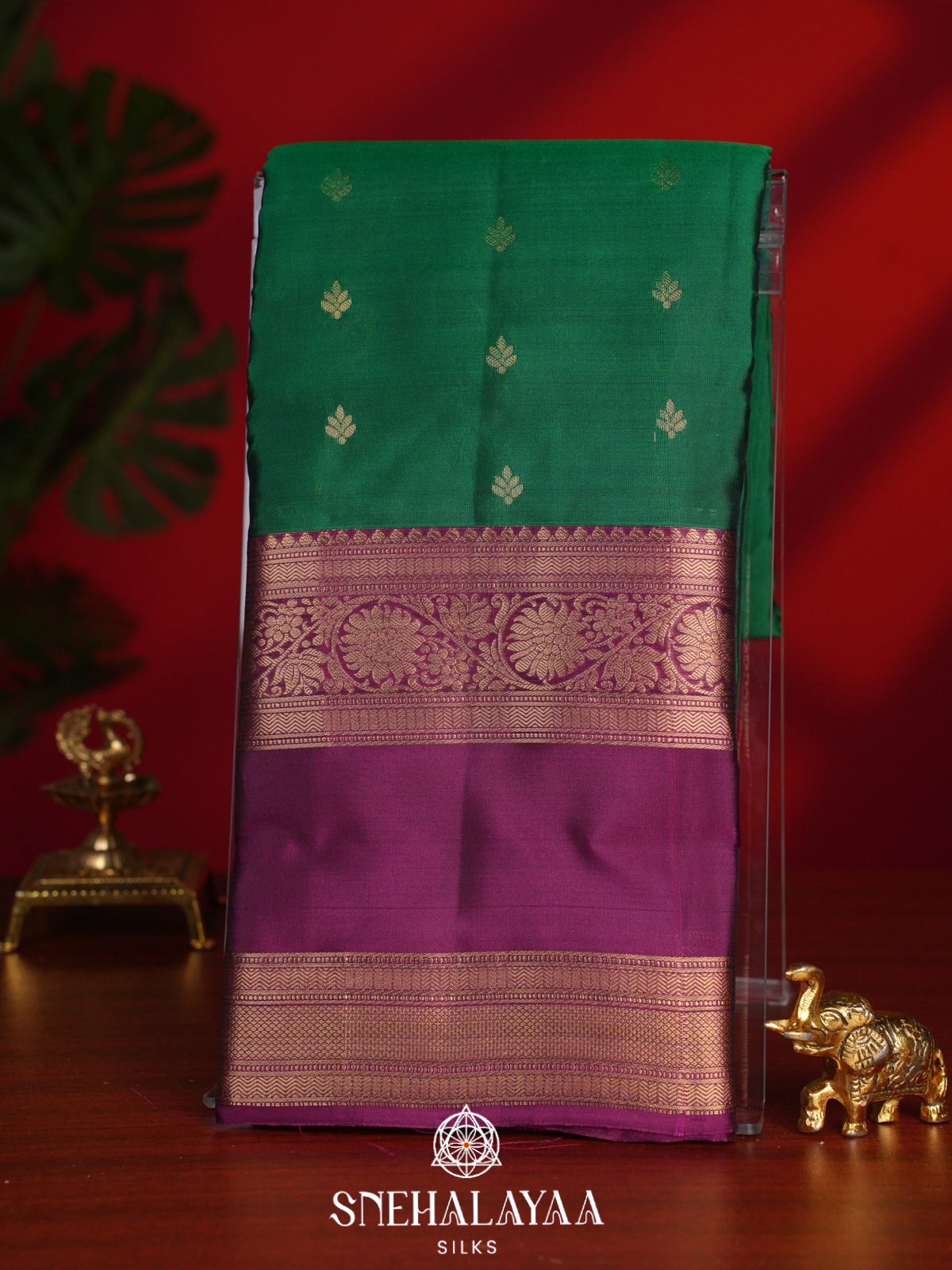 Emerald Green Kanjivaram Silk Saree