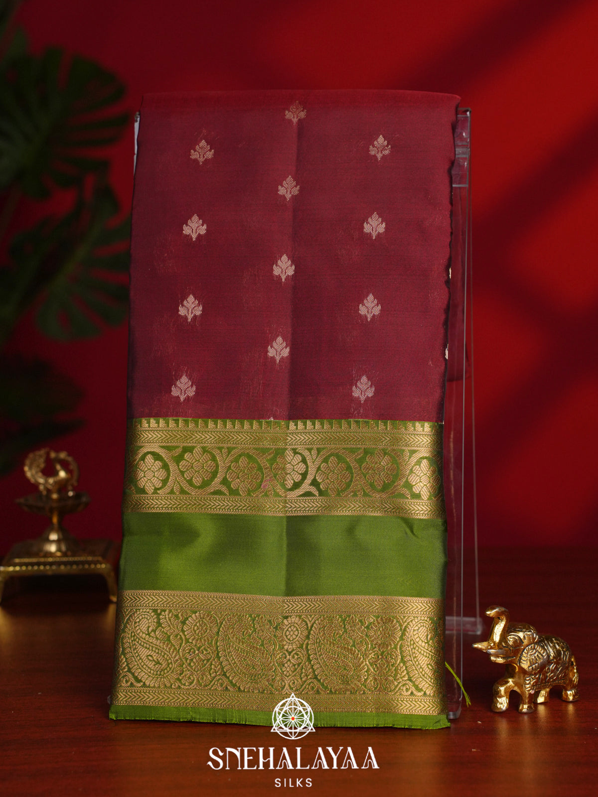Maroon Kanjivaram Silk Saree