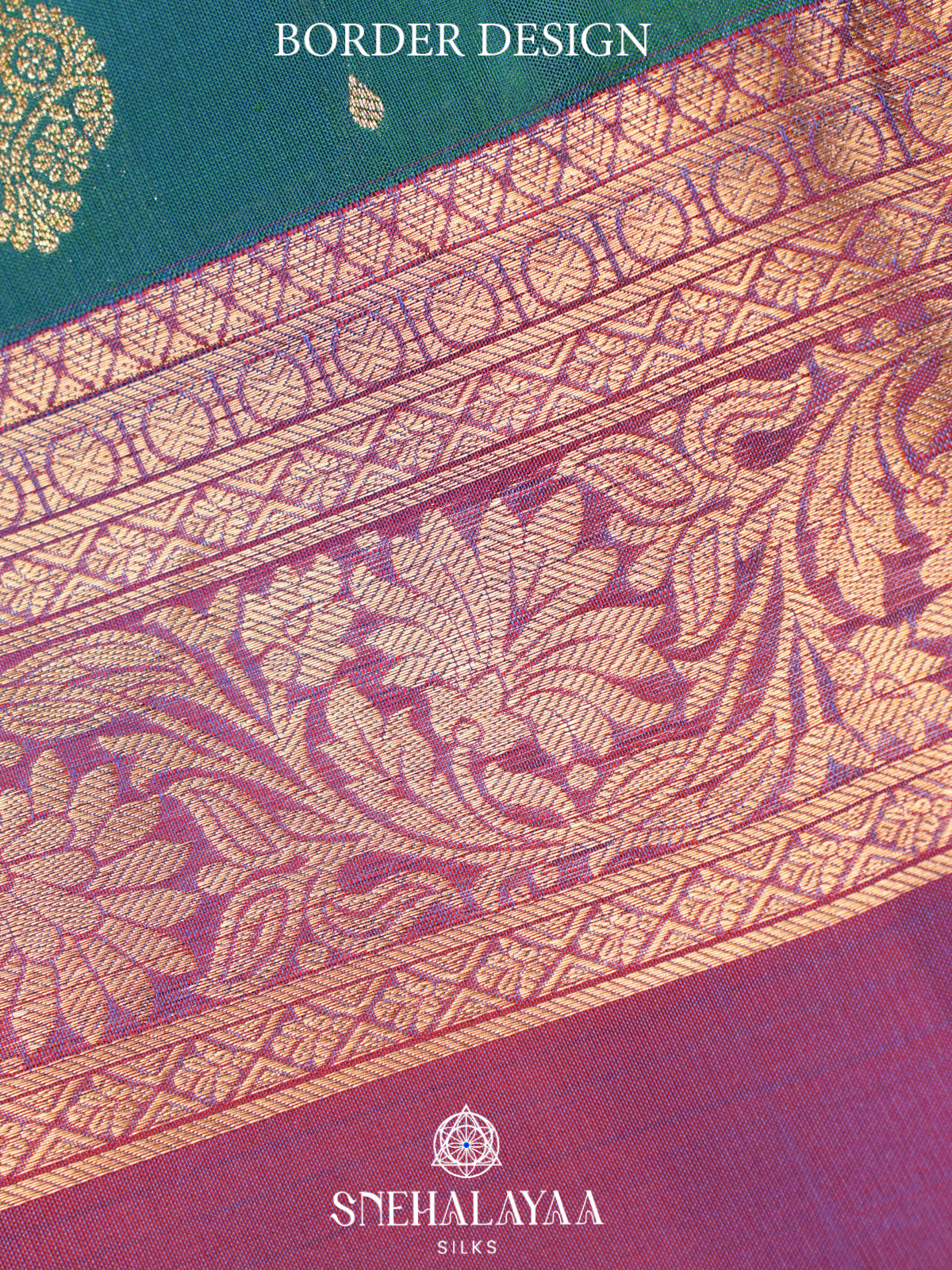 Teal Blue Kanjivaram Silk Saree