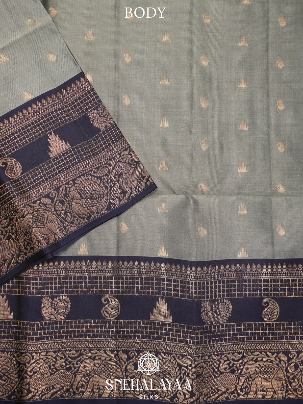 Grey Soft Silk Saree