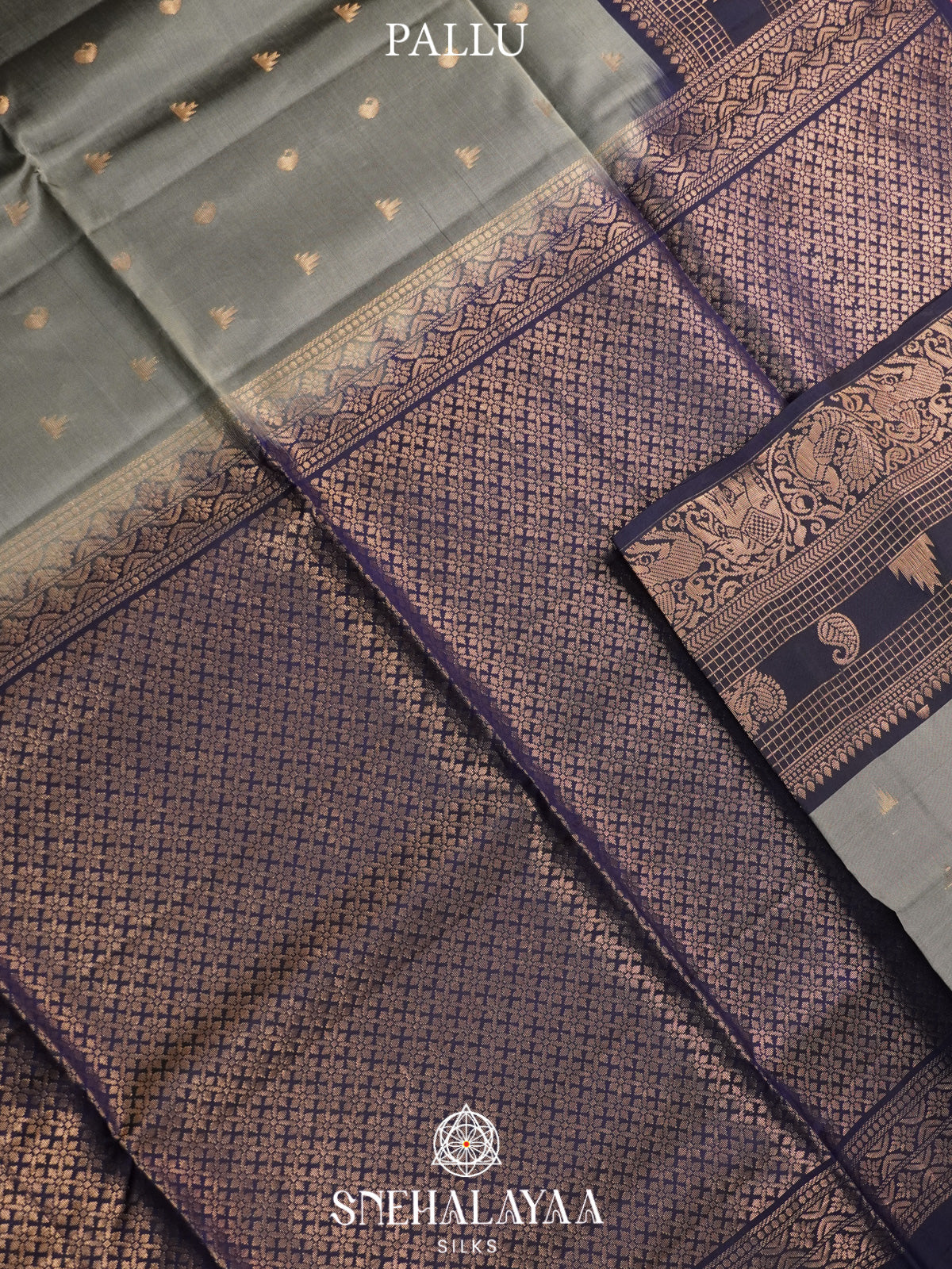 Grey Soft Silk Saree
