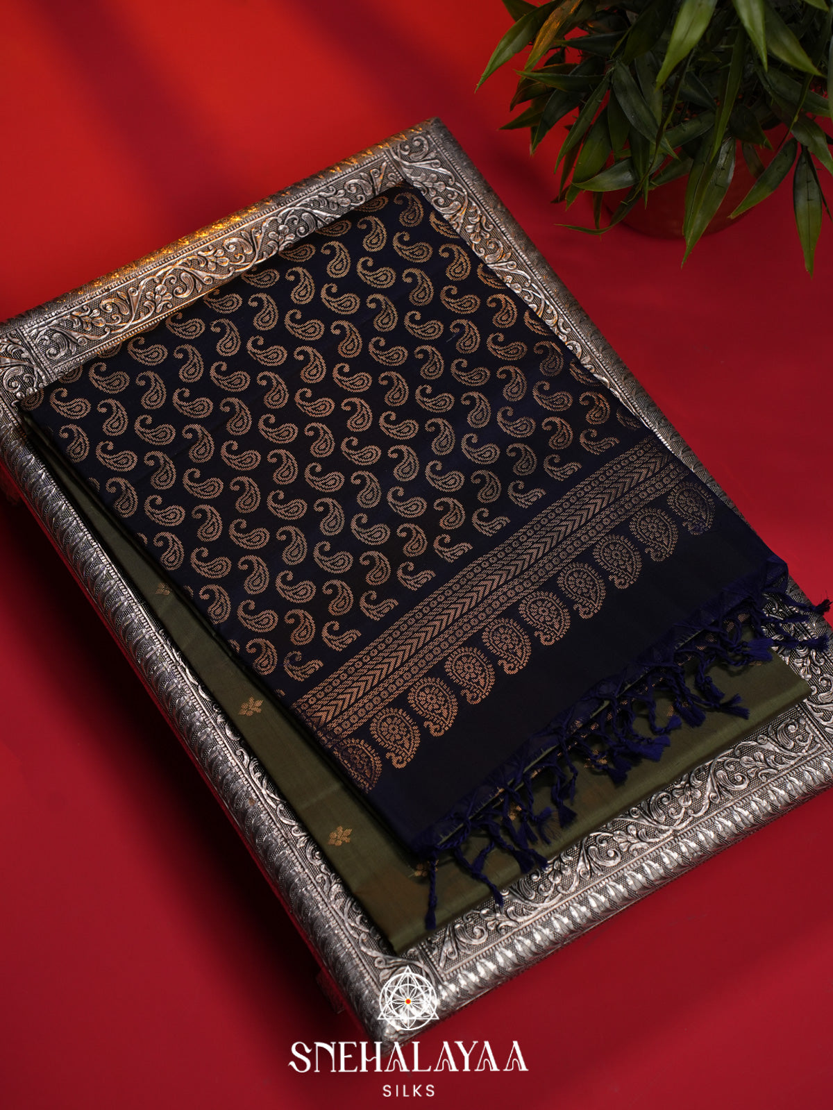 Sage Green Soft Silk Saree