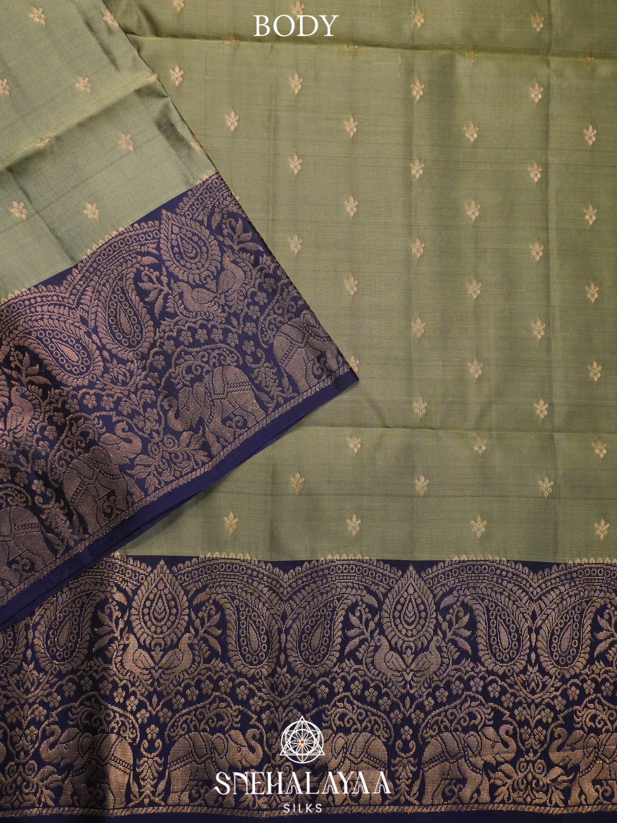 Sage Green Soft Silk Saree