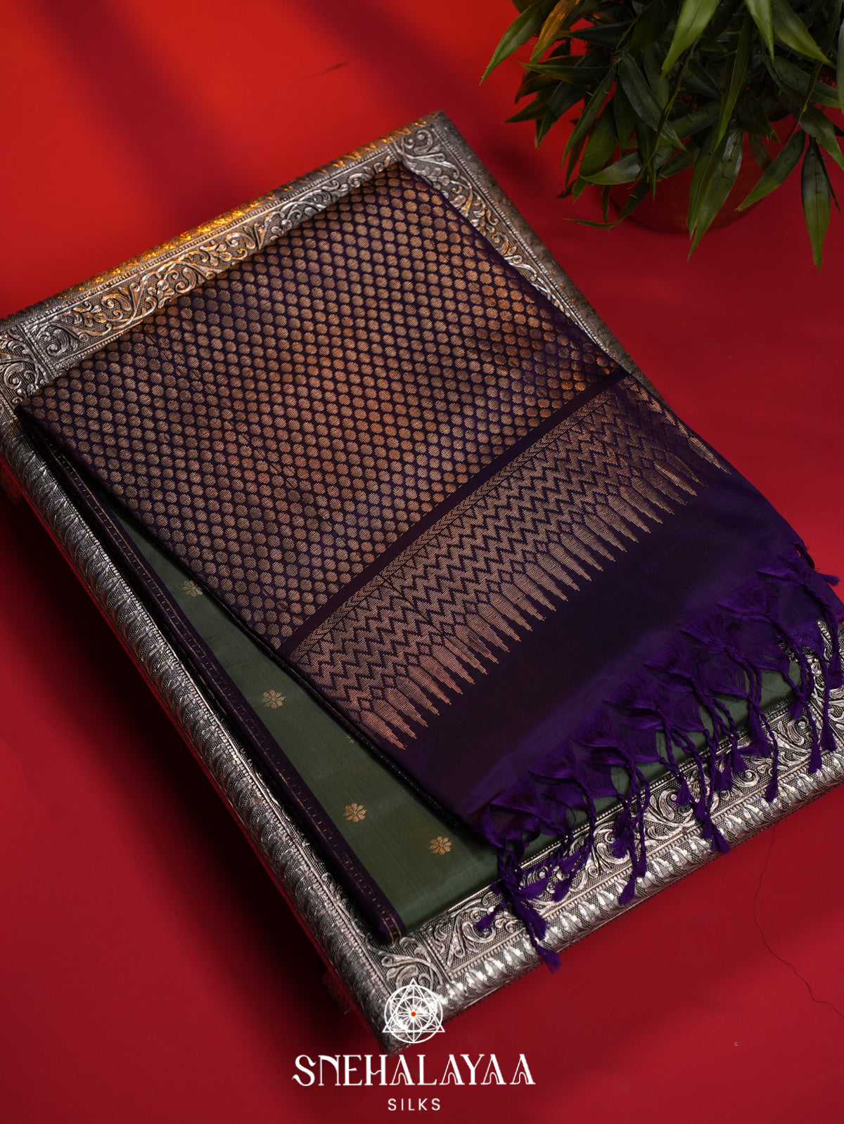 Sage Green Soft Silk Saree