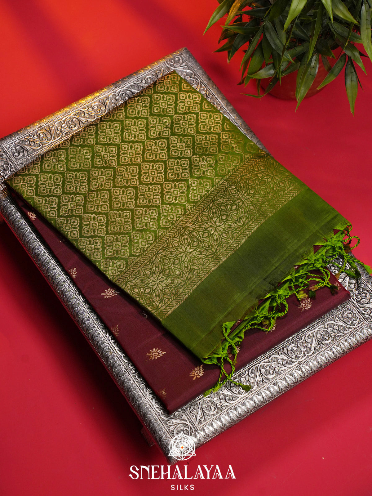 Burgundy Soft Silk Saree
