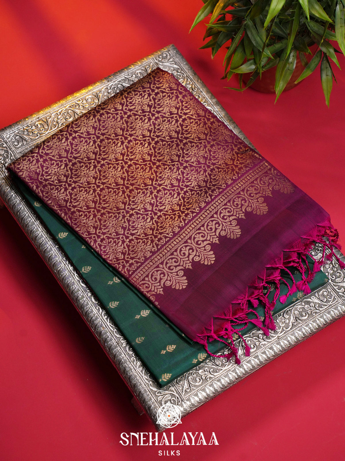 Teal Green Soft Silk Saree