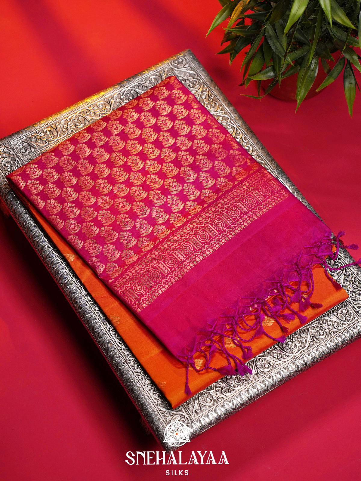 Orange Soft Silk Saree