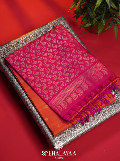 Orange Soft Silk Saree