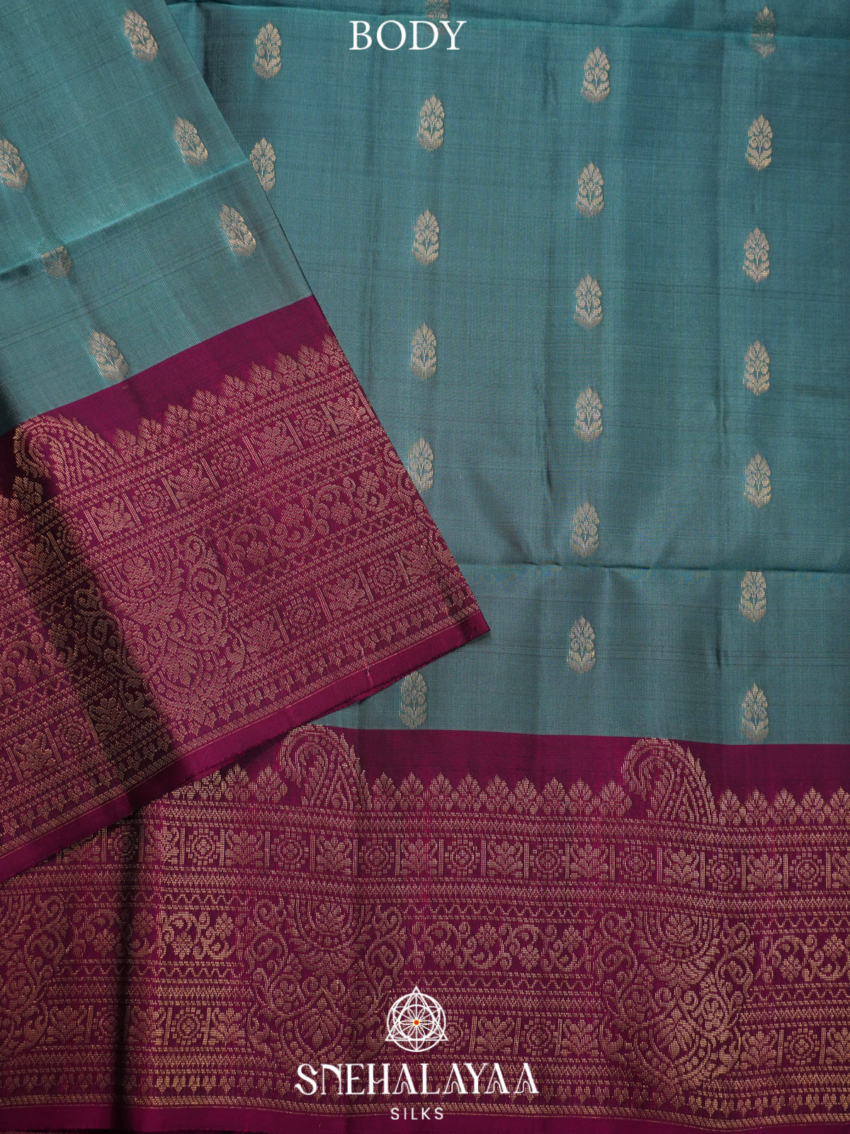 Dusty Blue Soft Silk Saree