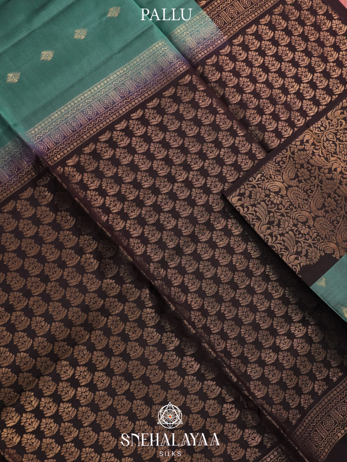 Sea Green Soft Silk Saree