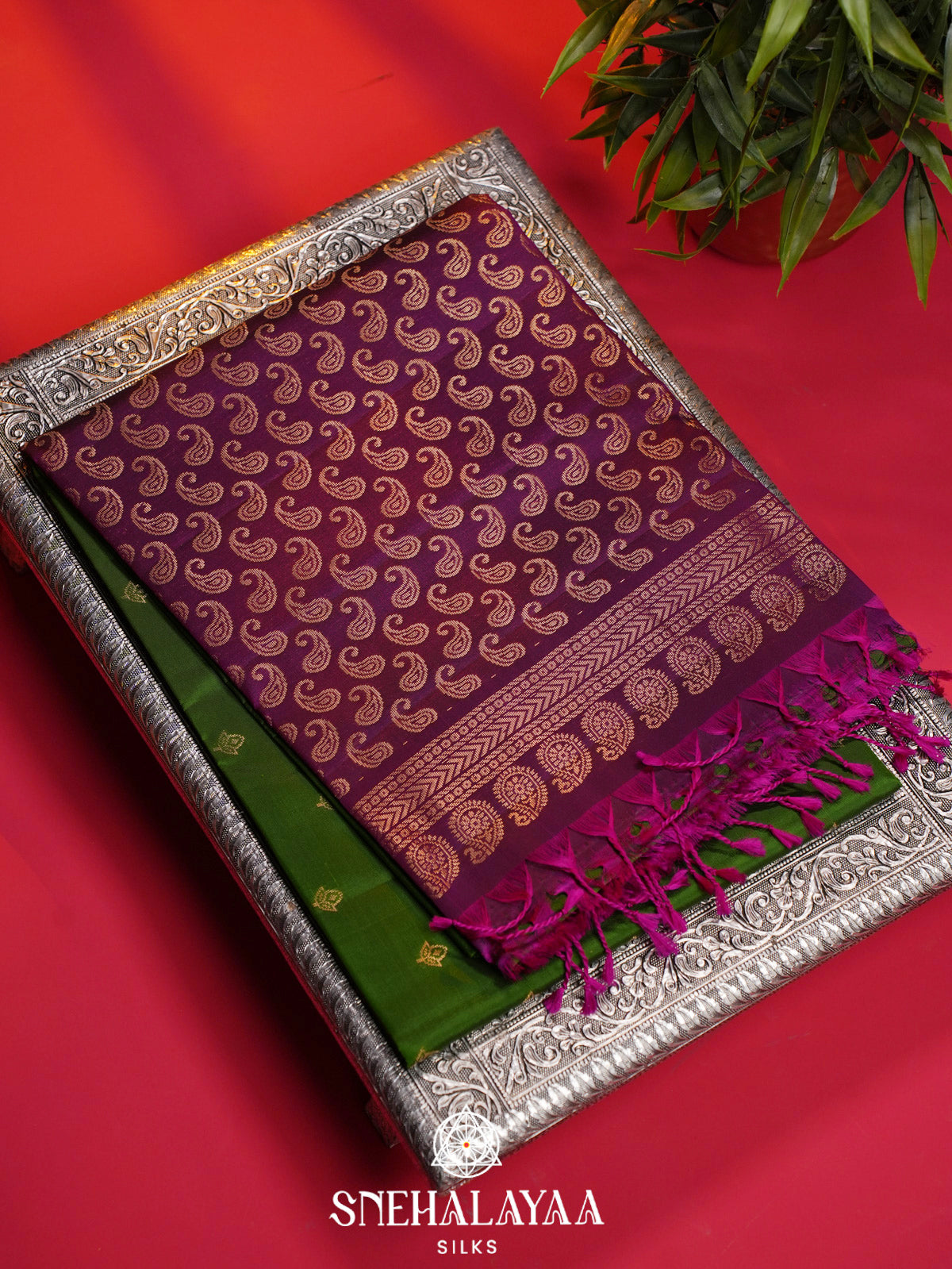 Leaf Green Soft Silk Saree