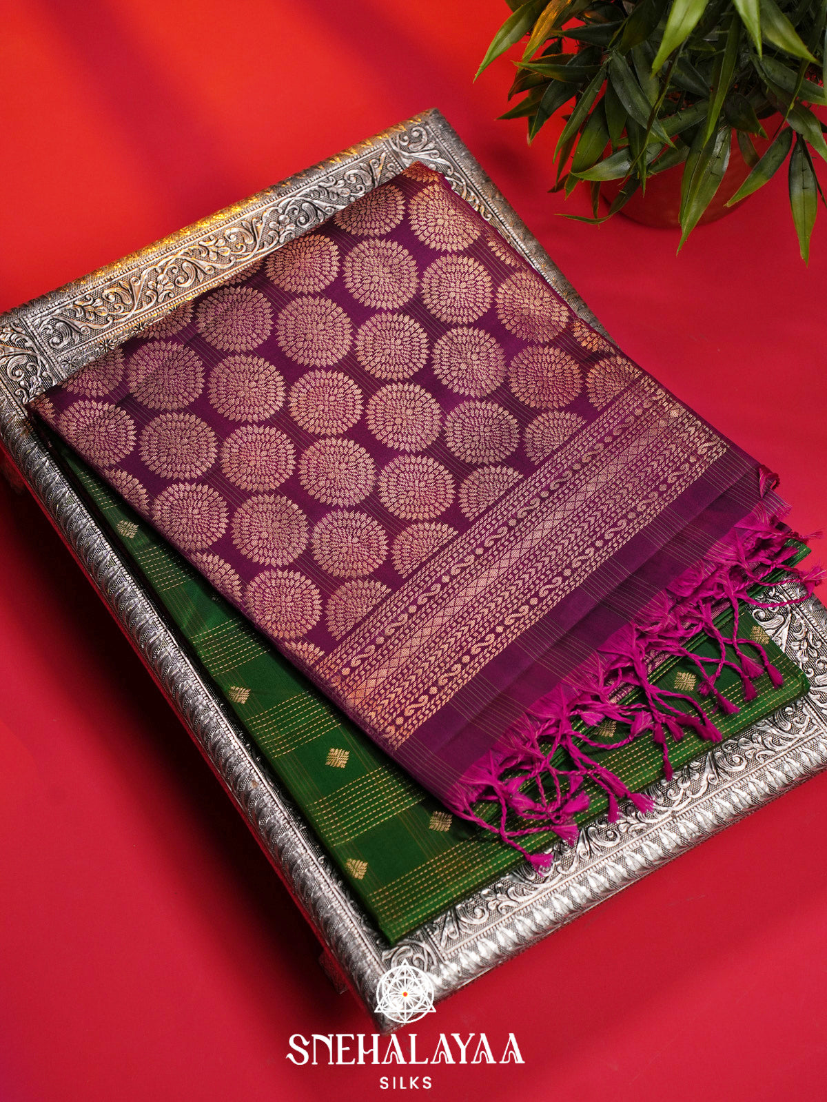 Emerald Green Soft Silk Saree