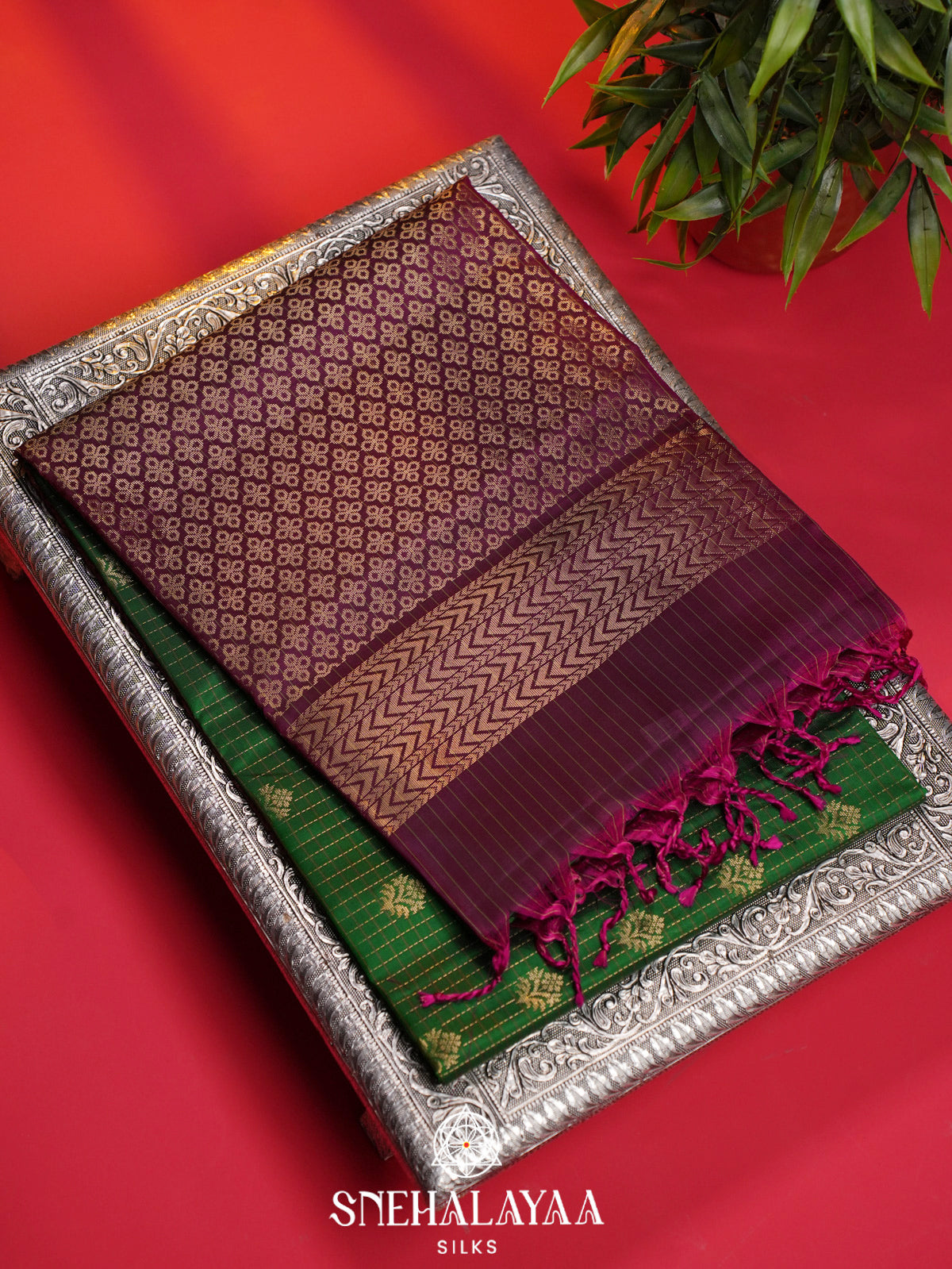Emerald Green Soft Silk Saree