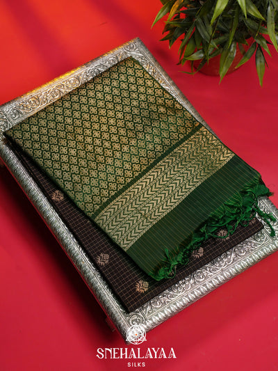 Moss Green Soft Silk Saree