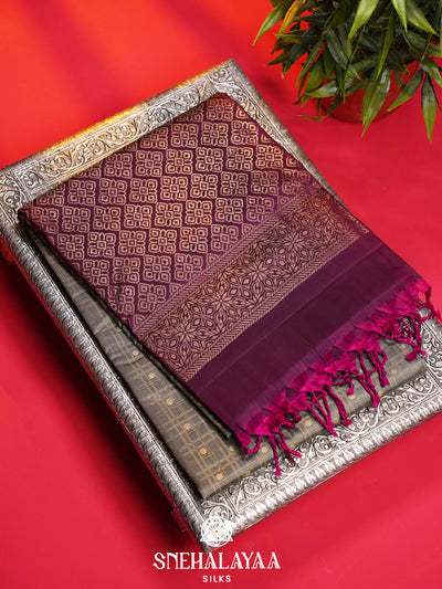 Brown Soft Silk Saree