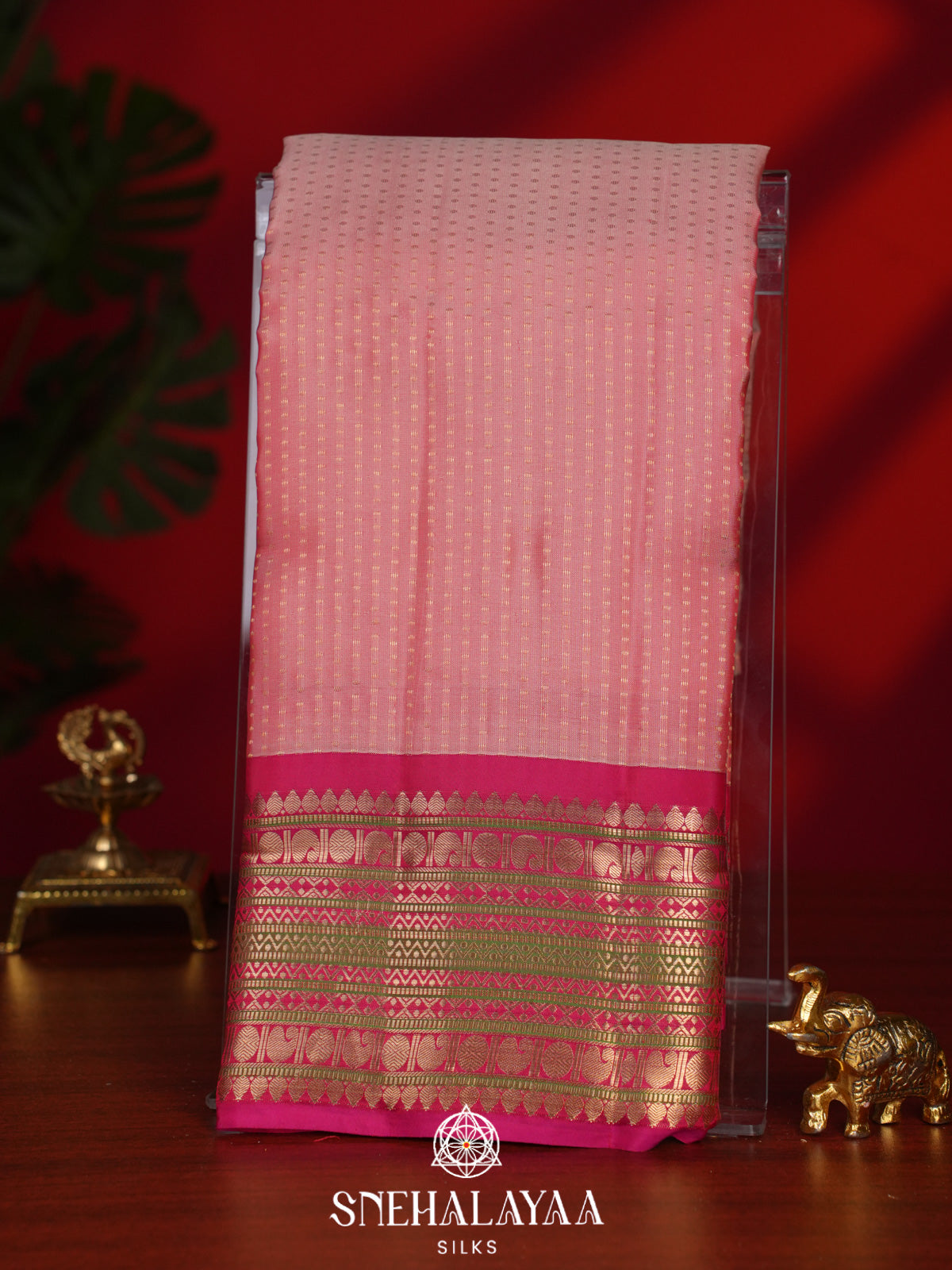 Baby Pink Kanjivaram Silk Saree