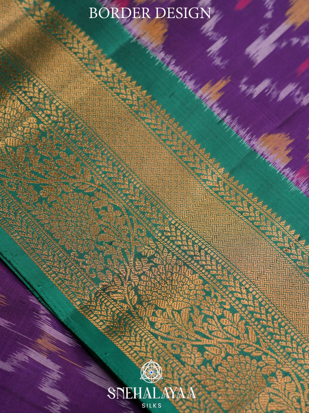 Teal Ikat Soft Silk Saree