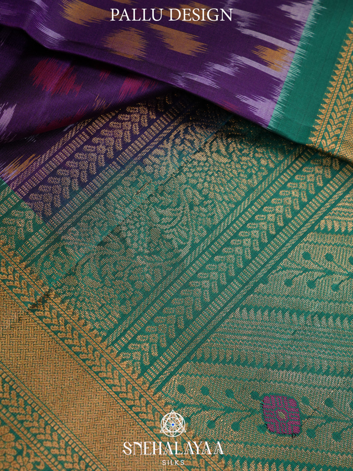 Teal Ikat Soft Silk Saree