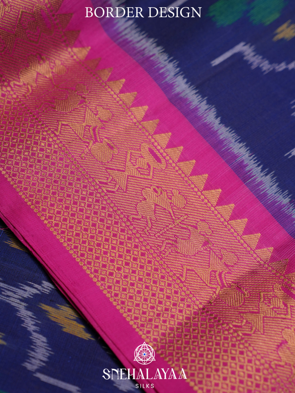 Pink Ikat Soft Silk Saree